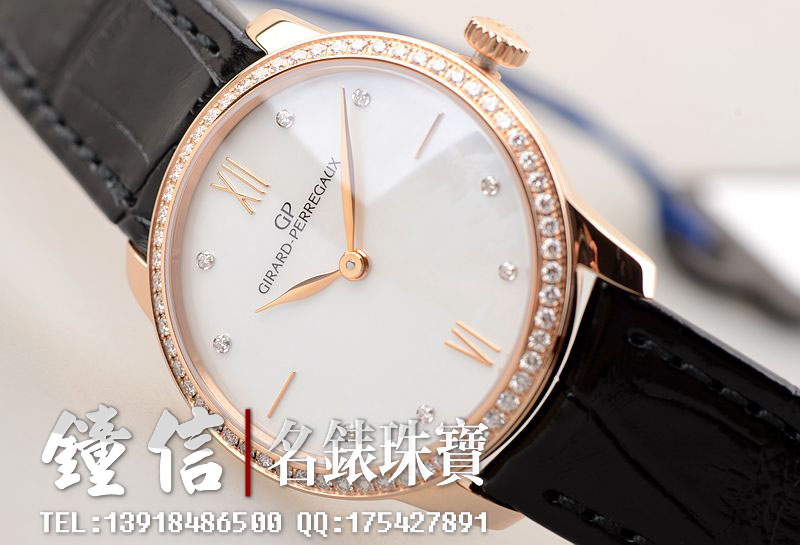 芝柏玫瑰金镶钻自动机械女表49528D52A771-CK6A
