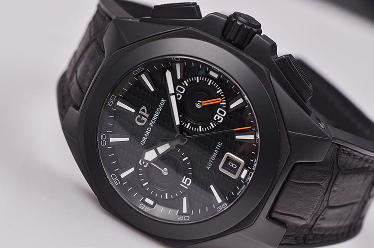 已售出【99新】芝柏海鹰黑陶瓷及钛计时日历自动男表49970-32-631-BB6A