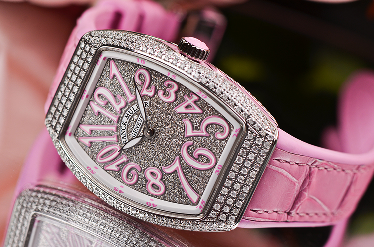 已售出【未使用品】法兰克穆勒酒桶型精钢镶钻满天星石英女表V32 QZ