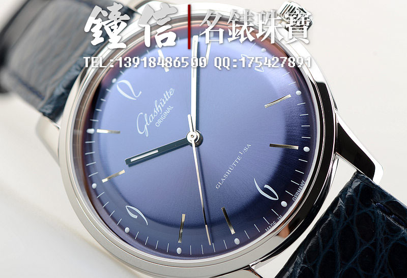 格拉苏蒂60年代参议员蓝盘男表39-52-06-02-04