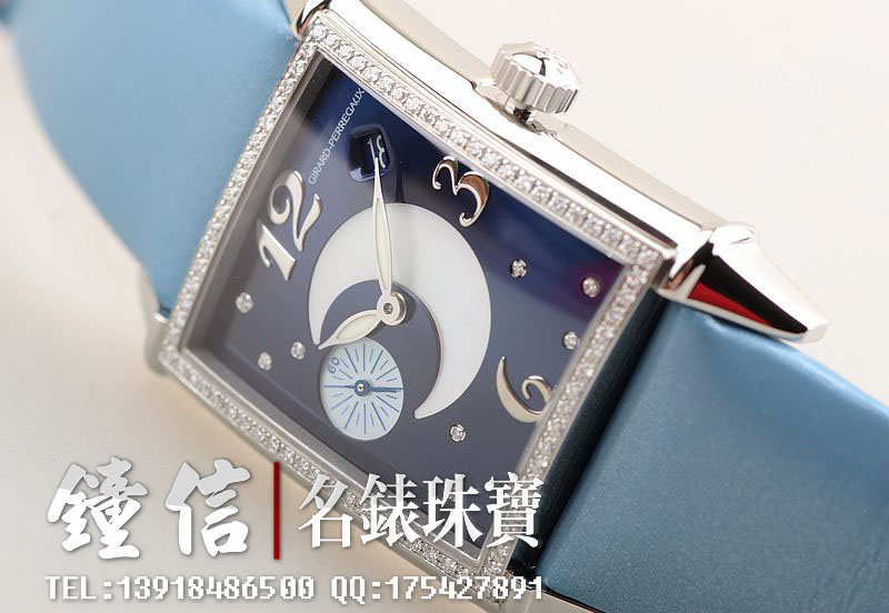已售出【96新】芝柏Vintage 1945 Original精钢镶钻贝母盘小三针日历自动机械皮带女表