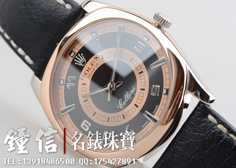 已售出【96新】劳力士最大号切利尼双色金手上链皮带男表4243
