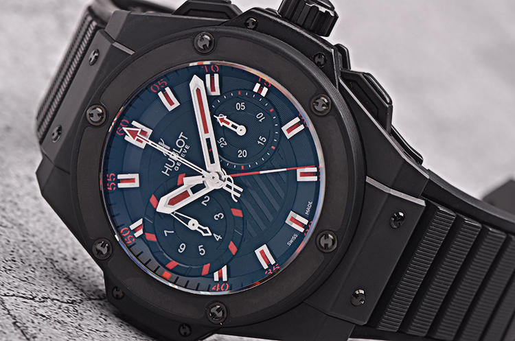 已售出【98新】宇舶kingPower黑陶瓷八分之一秒计时胶带715.CI.1123.RX