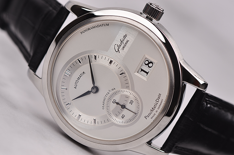 已售出【97新】格拉苏蒂偏心大日历自动机械折叠扣男表90-01-02-02-04