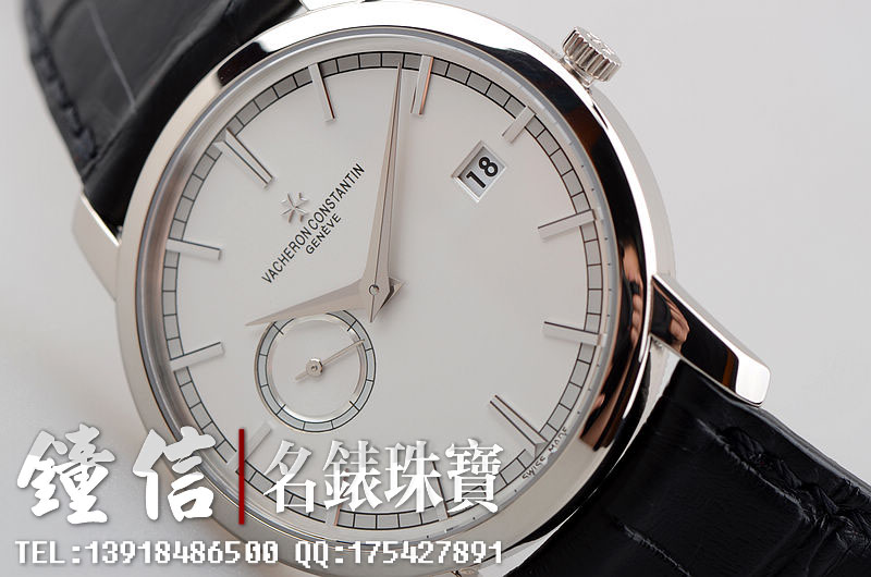 已售出【98新】江诗丹顿传承白金小三针日历87172/000g-9301