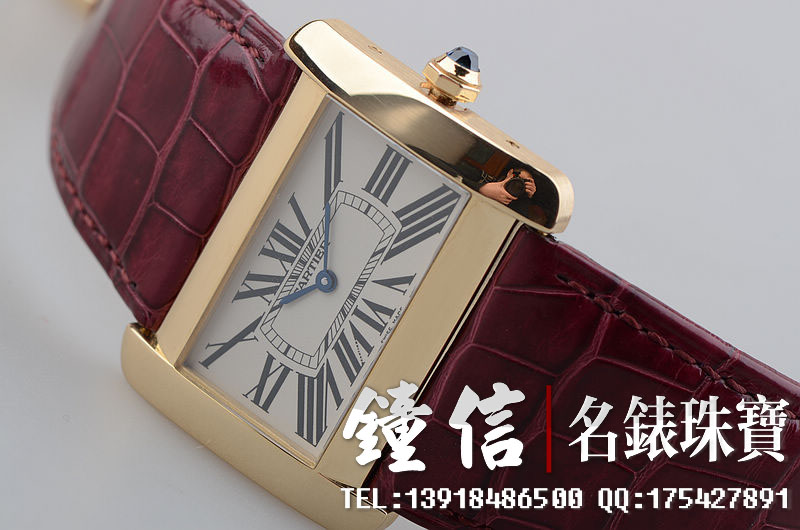 已售出【96新】卡地亚DIVAN黄金石英皮带男表