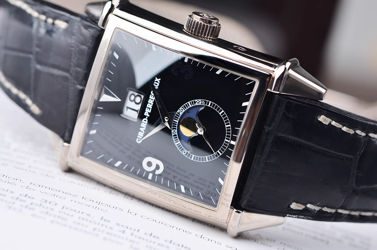 已售出【98新】芝柏VINTAGE1945白金大日历月相男表25800-53-651-BCGD