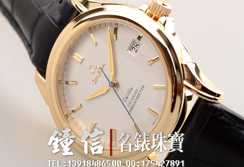 已售出【97新】欧米茄蝶飞黄金大三针日历折叠扣皮带男表4631.31.31