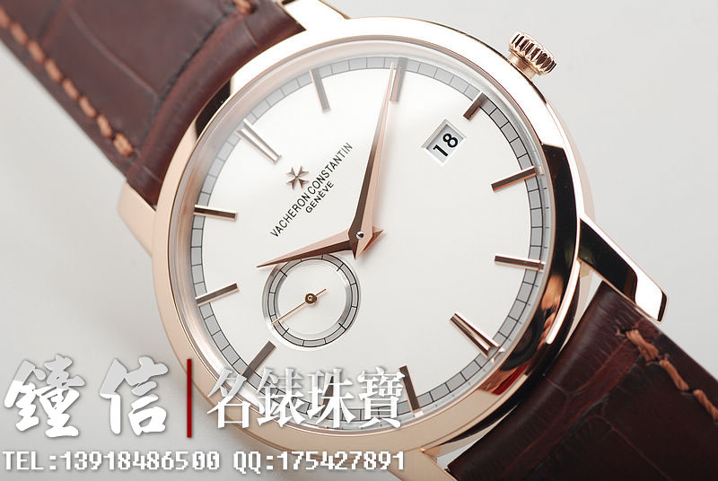江诗丹顿玫瑰金小三针日历87172/000r-9302