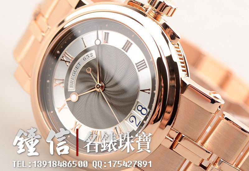 已售出【97新】宝玑奢华全玫瑰金航海家大日历自动男表5817BR/Z2/RV0