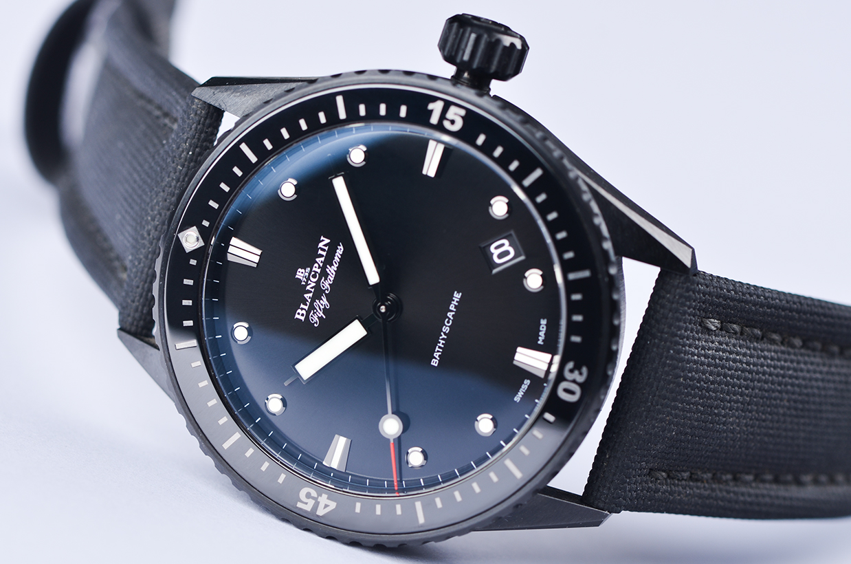 已售出【98新】宝珀五十噚黑陶瓷大三针日历自动男表5000-0130-B52A全套