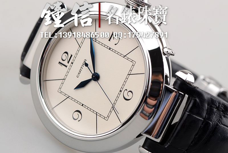 已售出【96新】卡地亚帕莎42MM大三针自动机械皮带男表W3107255