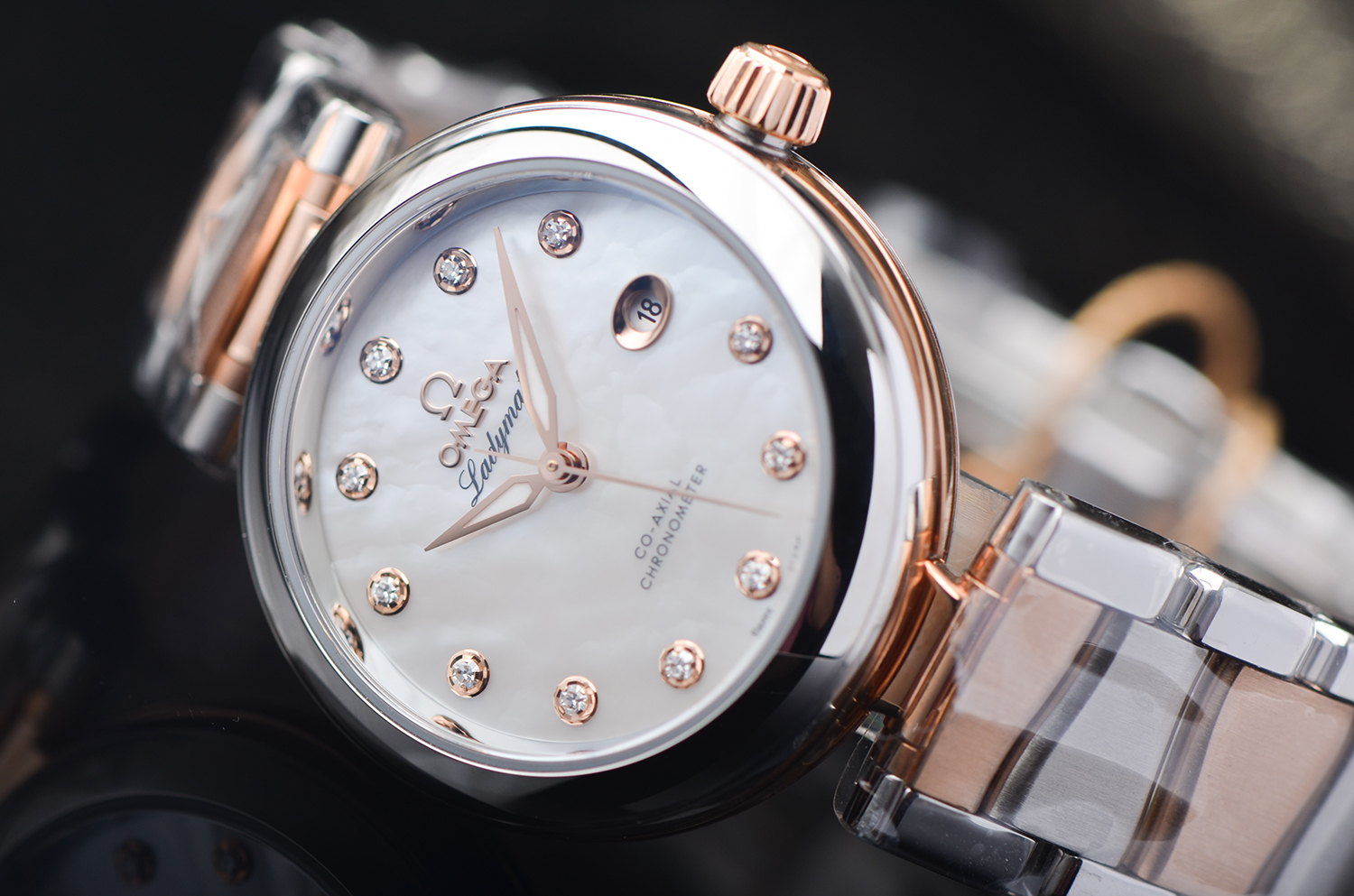 【国行全新】欧米茄碟飞玫瑰金及钢自动女表425.20.34.20.55.004