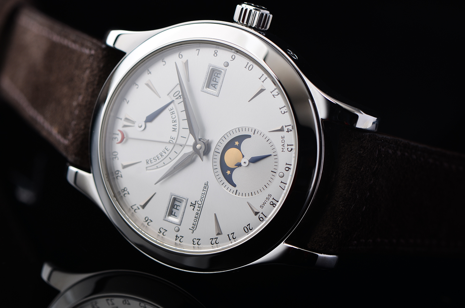 已售出【98新】积家大师系列动显全历月相自动皮带男表Q151842A有保卡