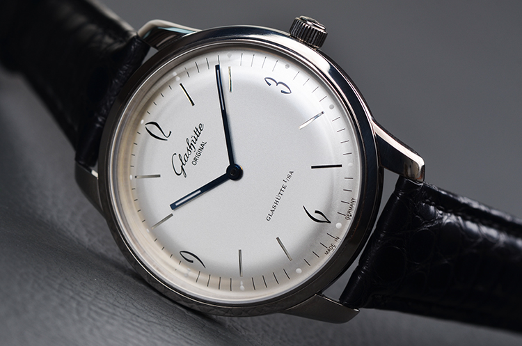 已售出【98新】格拉苏蒂六零年代参议员白金手上链男表49-12-01-04-04