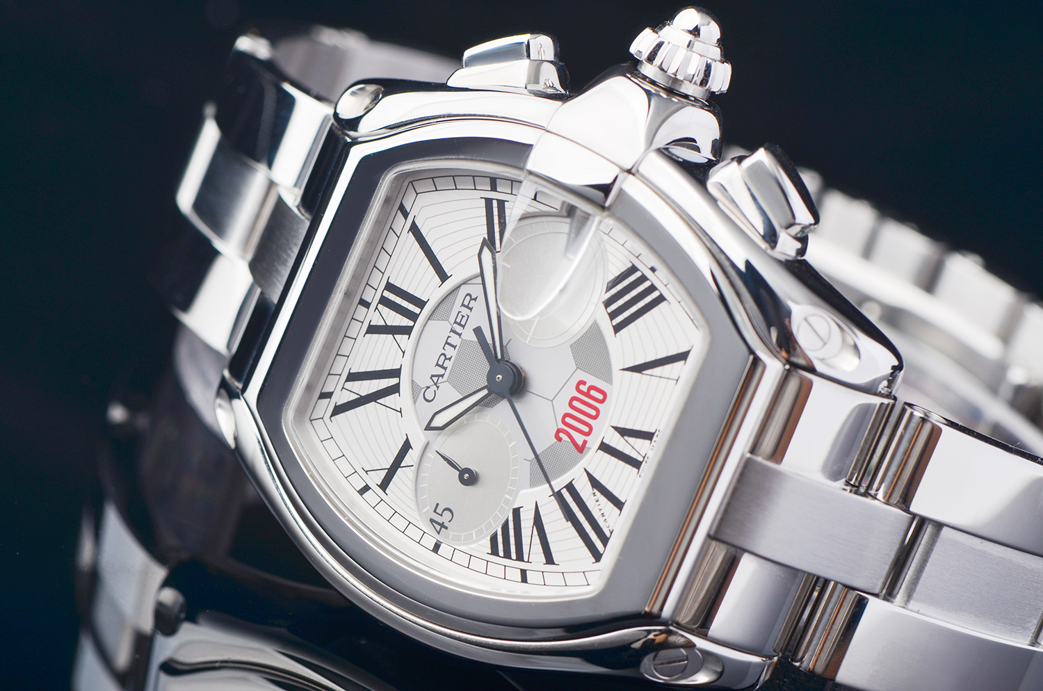 【98新】卡地亚跑车系列2006德国世界杯限量版计时男表W62044X6