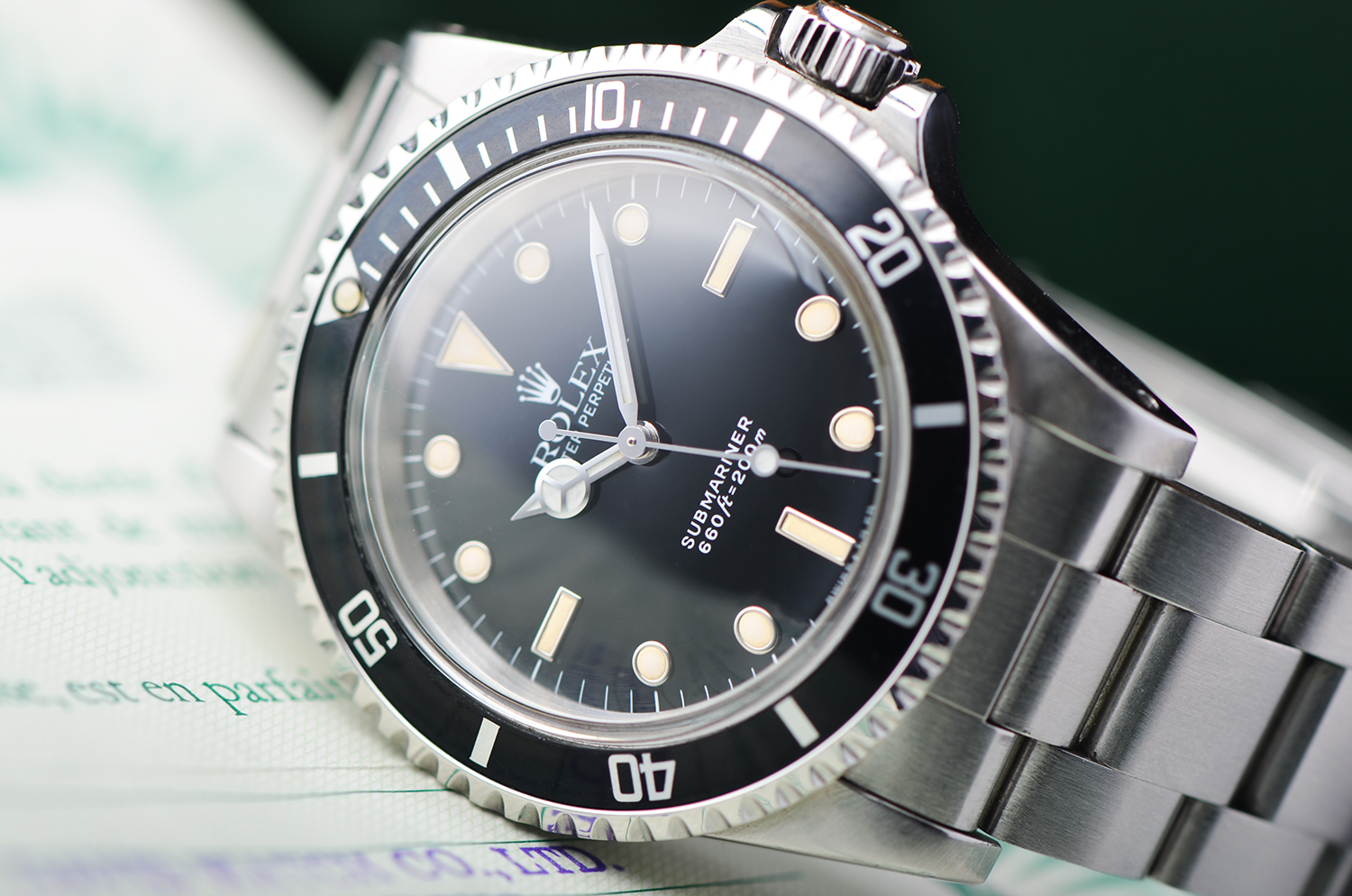 【中古嘉品】劳力士潜航者型无历黑水鬼5513盒证齐 L字头