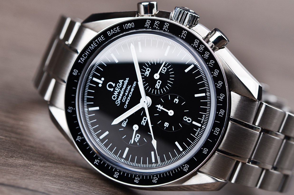 已售出【98新】欧米茄超霸黑色珐琅盘计时自动男表311.30.44.50.01.001