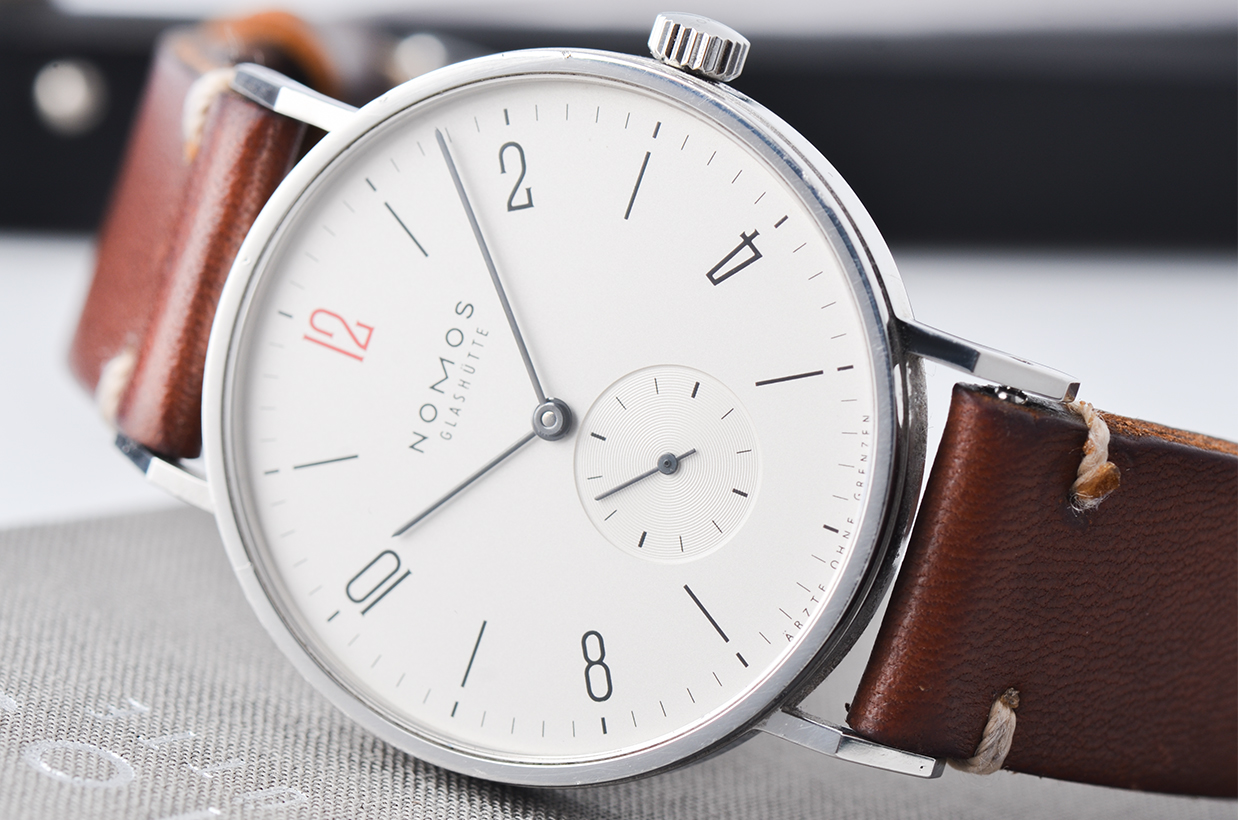 已售出【98新】NOMOS诺莫斯Tangente限量版小三针手上链腕表164.s1全套