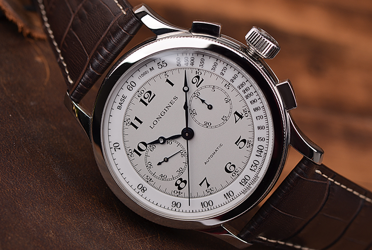 已售出【98新】浪琴经典复刻系列将官底计时自动机械男表L2.730.4.11.0