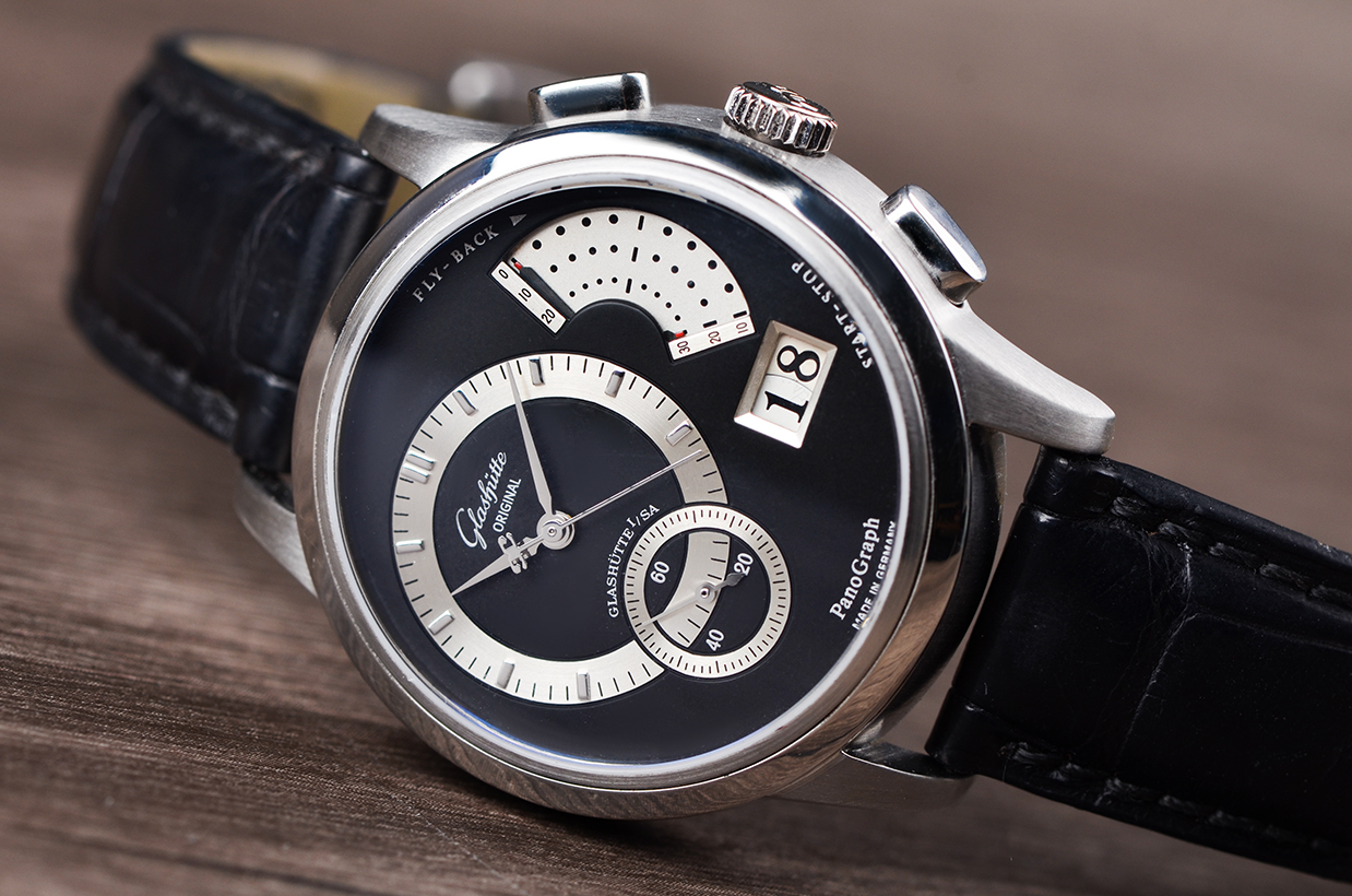 已售出【98新】格拉苏蒂PT950铂金大日历分段计时男表61-01-03-03-04