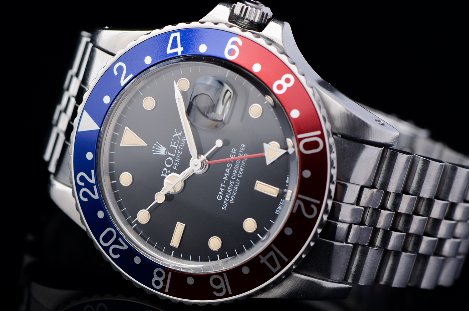 【中古美品】劳力士Rolex GMT Master百事圈自动钢带男表16750