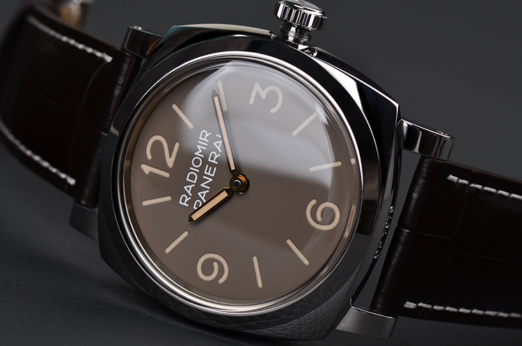 已售出【98新】沛纳海特别限量棕色面3日链皮带男表pam00662有保书