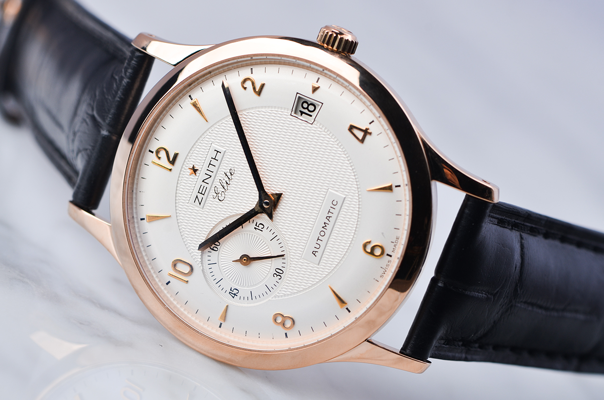 已售出【98新】真力时玫瑰金小三针日历自动男表17.1125.680/02.C490