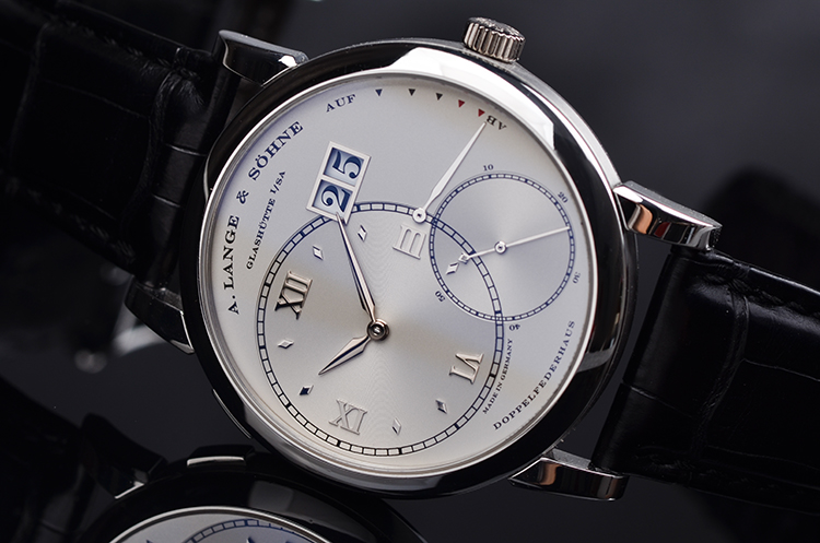 已售出【98新】朗格1大号PT950铂金偏心动显大日历手上链男表115.025