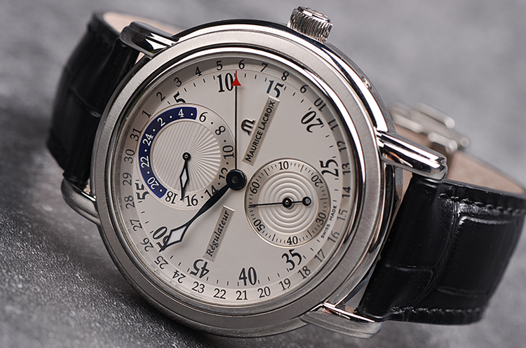 已售出【98新】艾美匠心规范针昼夜显示指针日历男表MP6148-SS001-120