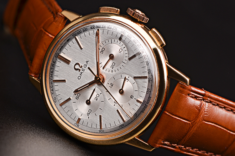 已售出【中古美品】欧米茄CAL.321手卷机芯计时玫瑰金表