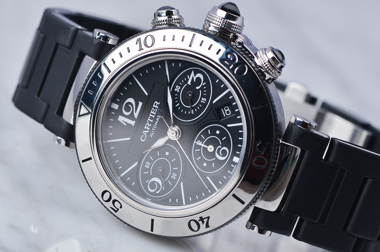 已售出【98新】卡地亚帕莎大号计时日历自动钢带男表W31088U2在保