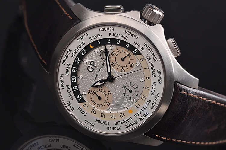 已售出【98新】芝柏钛金属世界时计时日历自动男表49700-21-132-HBBB