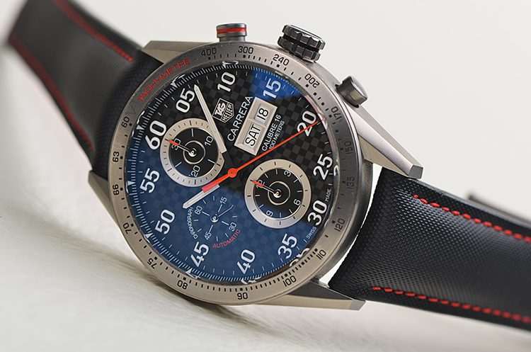 已售出【98新】豪雅卡莱拉钛金属双历计时自动折叠扣男表CV2A80.FC6256