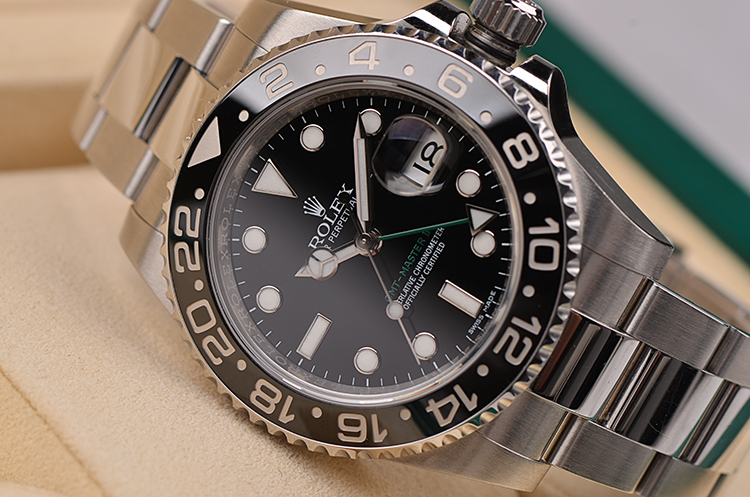 已售出【97新】劳力士格林尼治II型黑陶瓷圈自动机械男表116710LN盒证齐