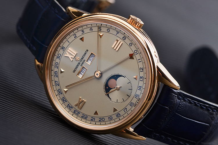 已售出【98新】江诗丹顿历史名作限量玫瑰金全历蓝月相3100V/000R-B422