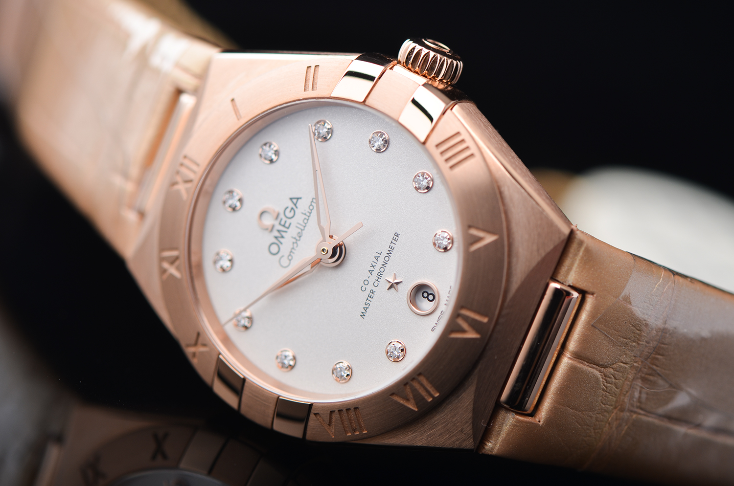 【国行全新】欧米茄星座玫瑰金钻刻自动女表131.53.29.20.52.002