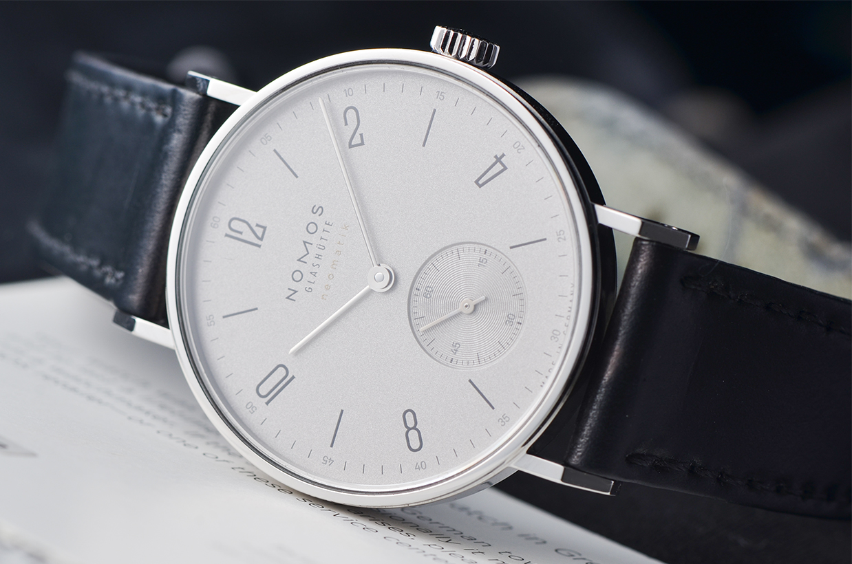 【98新】NOMOS诺莫斯Tangente灰盘小三针自动皮带腕表189盒证齐