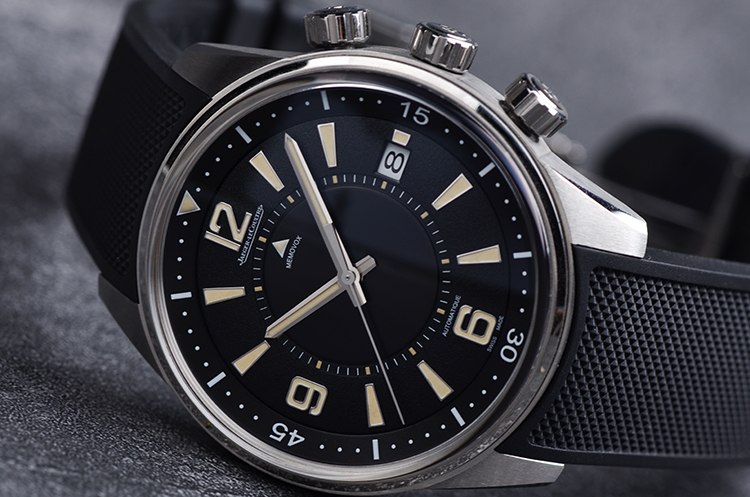 已售出【98新】积家北宸限量闹铃大三针日历自动折叠扣胶带男表Q9038670