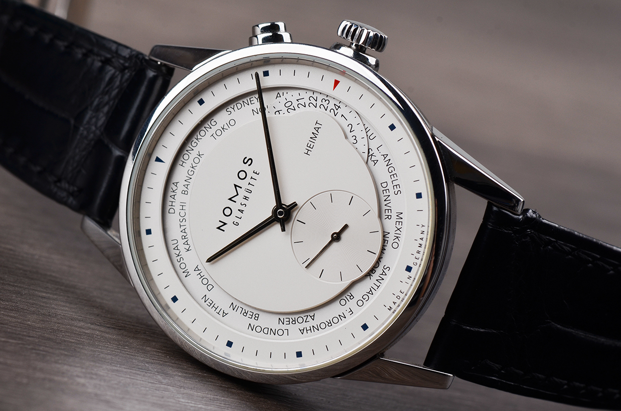 已售出【98新】NOMOS诺莫斯白盘世界时间自动皮带男表805