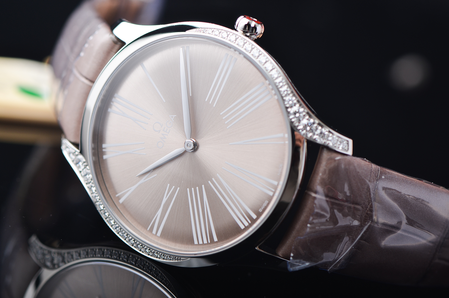 【国行全新】欧米茄碟飞精钢镶钻石英女表428.18.39.60.13.001