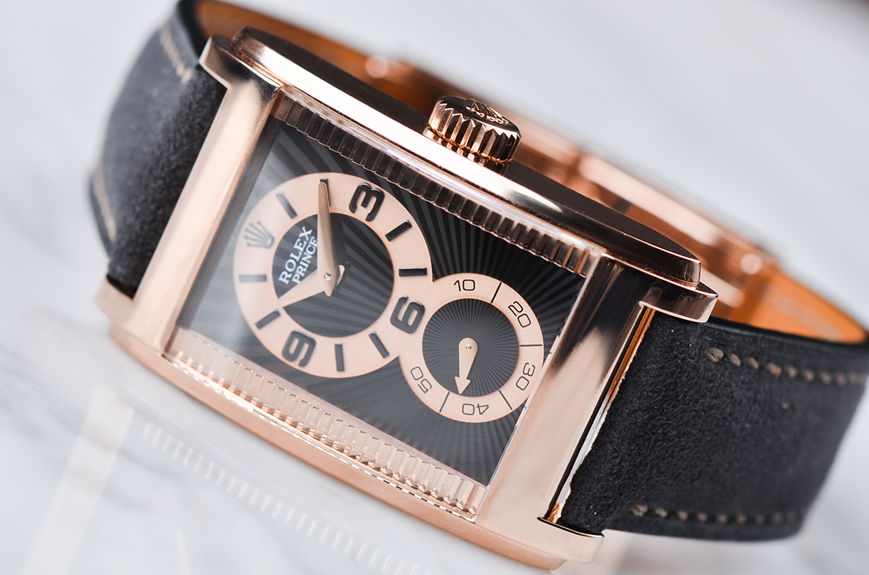 已售出【98新】劳力士切利尼王子玫瑰金小三针手上链折叠扣男表54425