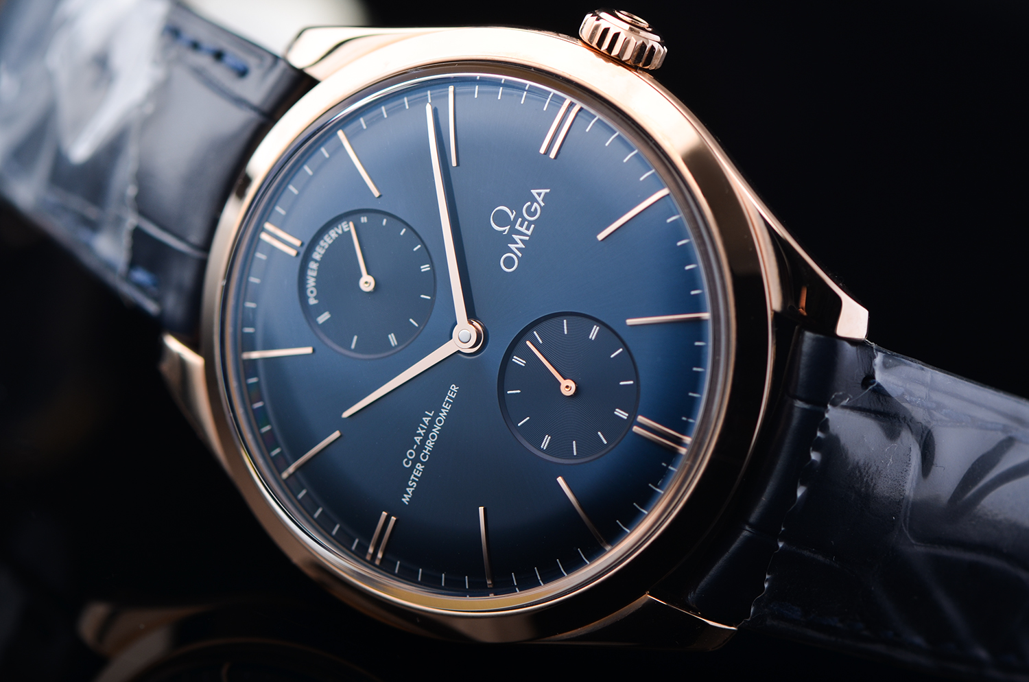 【国行全新】欧米茄碟飞玫瑰金蓝盘手动男表435.53.40.22.03.001