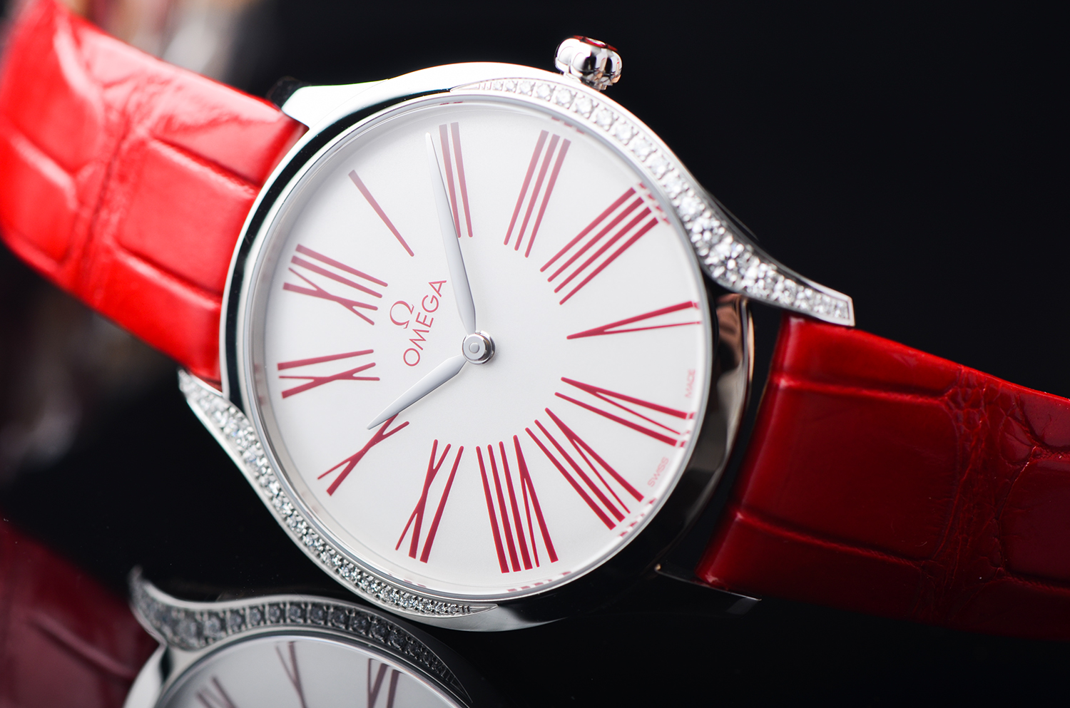 【国行全新】欧米茄碟飞精钢镶钻石英女表428.18.36.60.04.002