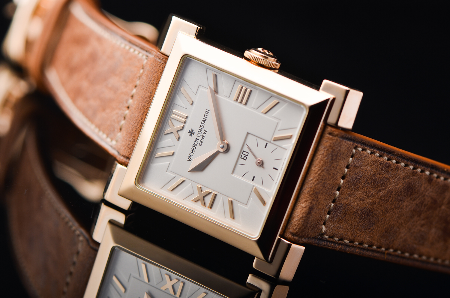 【98新】江诗丹顿历史名作限量版玫瑰金手上链男表91030/000R