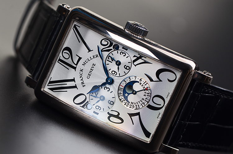 已售出【98新】法兰克穆勒长岛系列白金三地时间日历月相自动男表1350MB