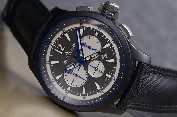 已售出【98新】积家极限运动大师黑陶瓷两地时计时日历自动男表Q205C571