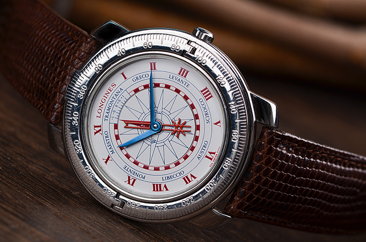 已售出【98新】浪琴哥伦布500周年纪念版六分仪自动机械皮带男表5253