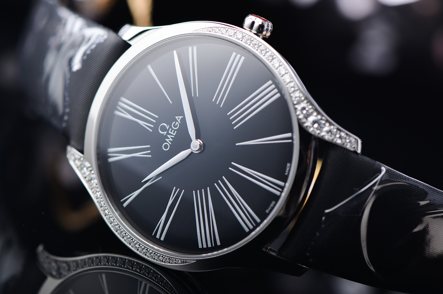 【国行全新】欧米茄碟飞精钢镶钻石英女表428.17.39.60.01.001