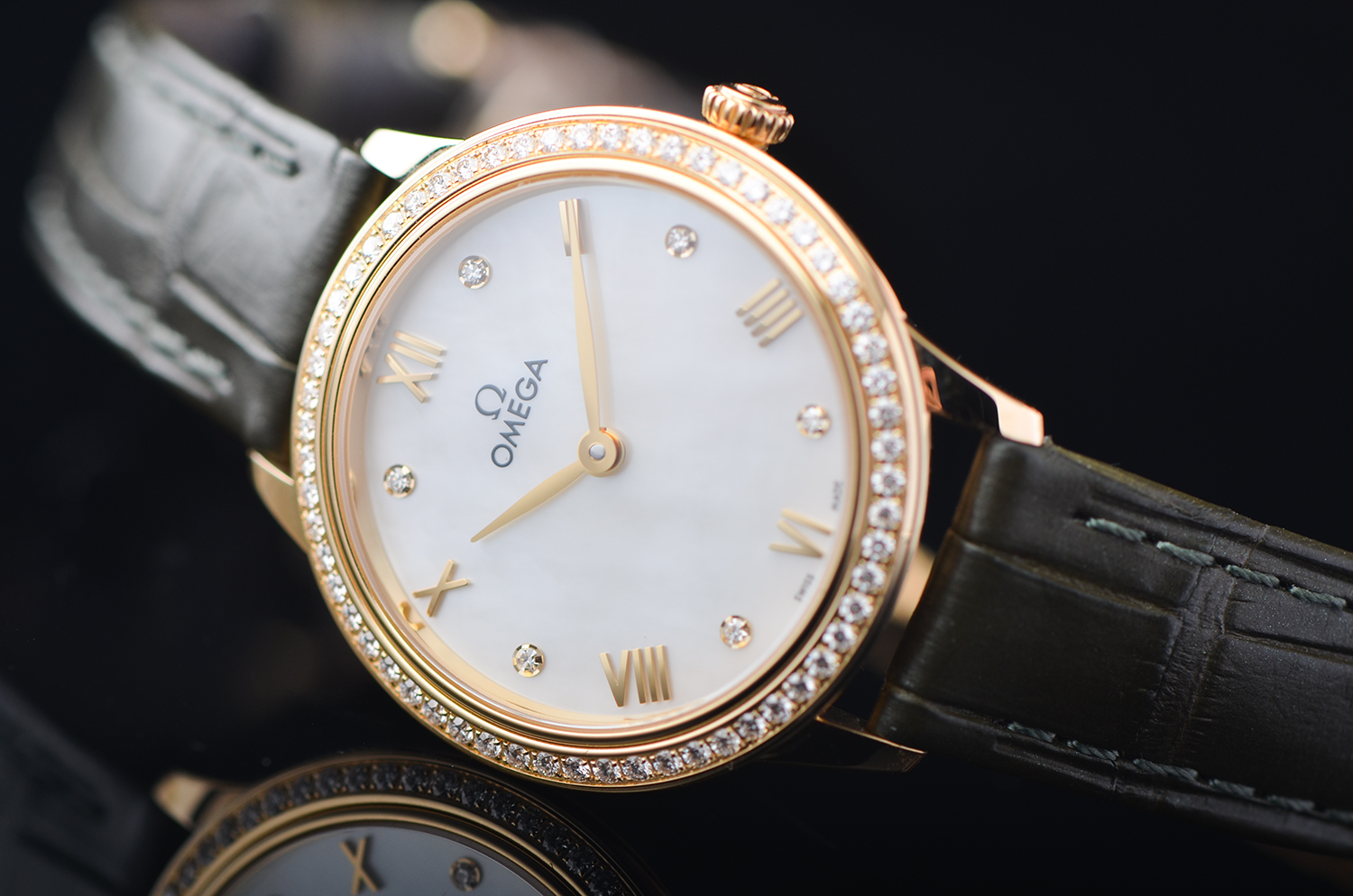 【国行全新】欧米茄碟飞黄金镶钻石英女表434.58.28.60.55.002